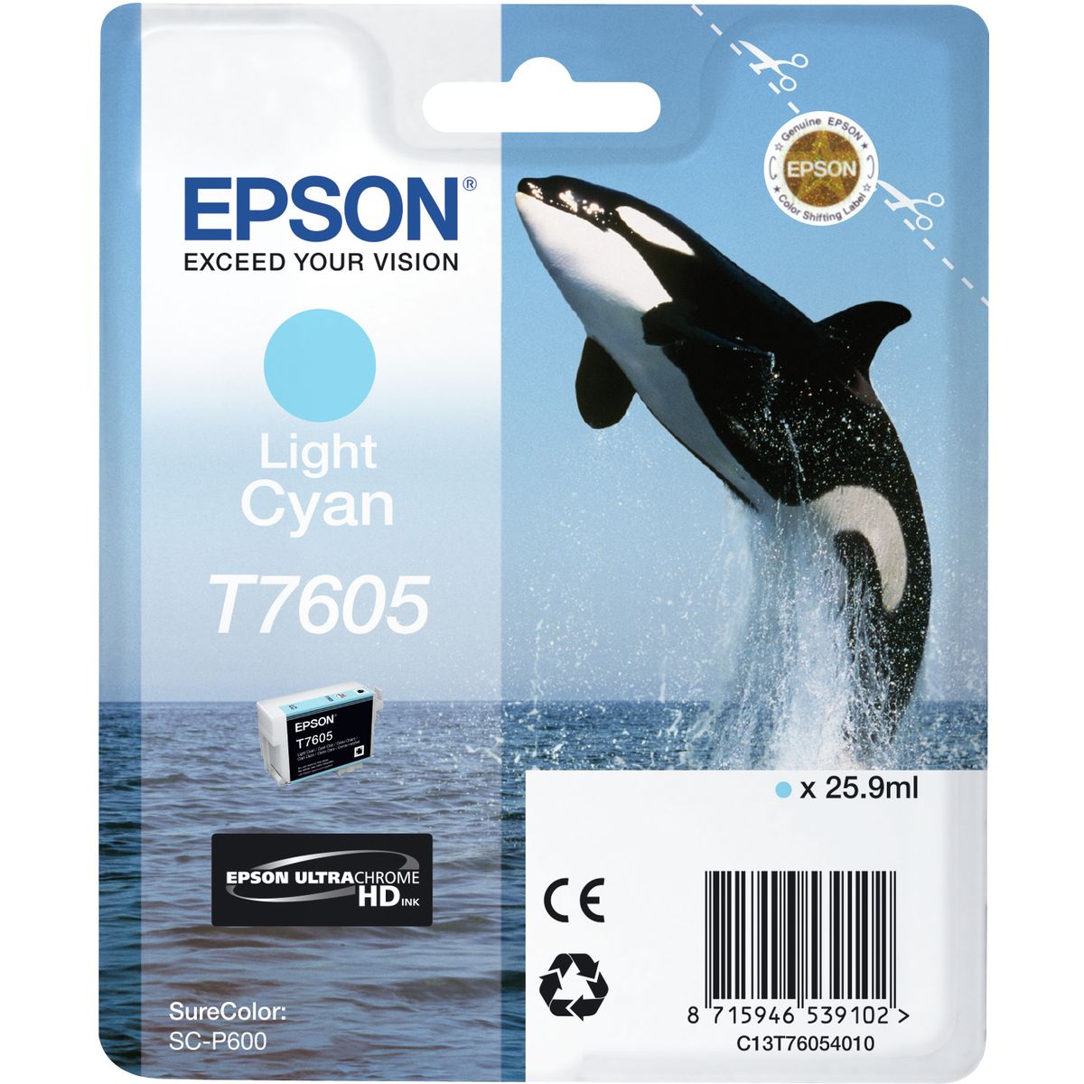 Epson T7605 Ink Cartridge Cyan High Capacity Clair 25.9ml
