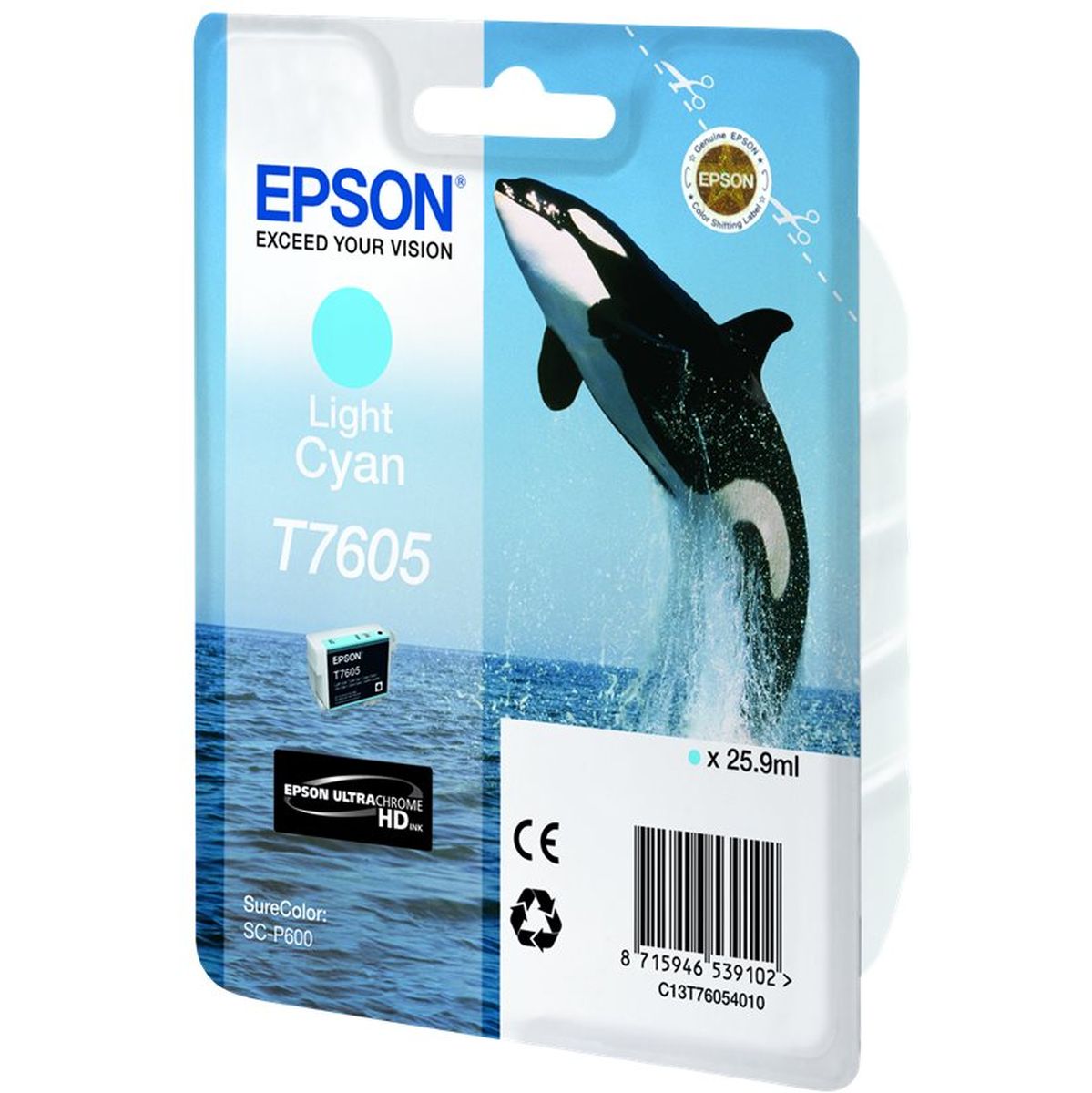 Epson T7605 Ink Cartridge Cyan High Capacity Clair 25.9ml - image 3 of 4