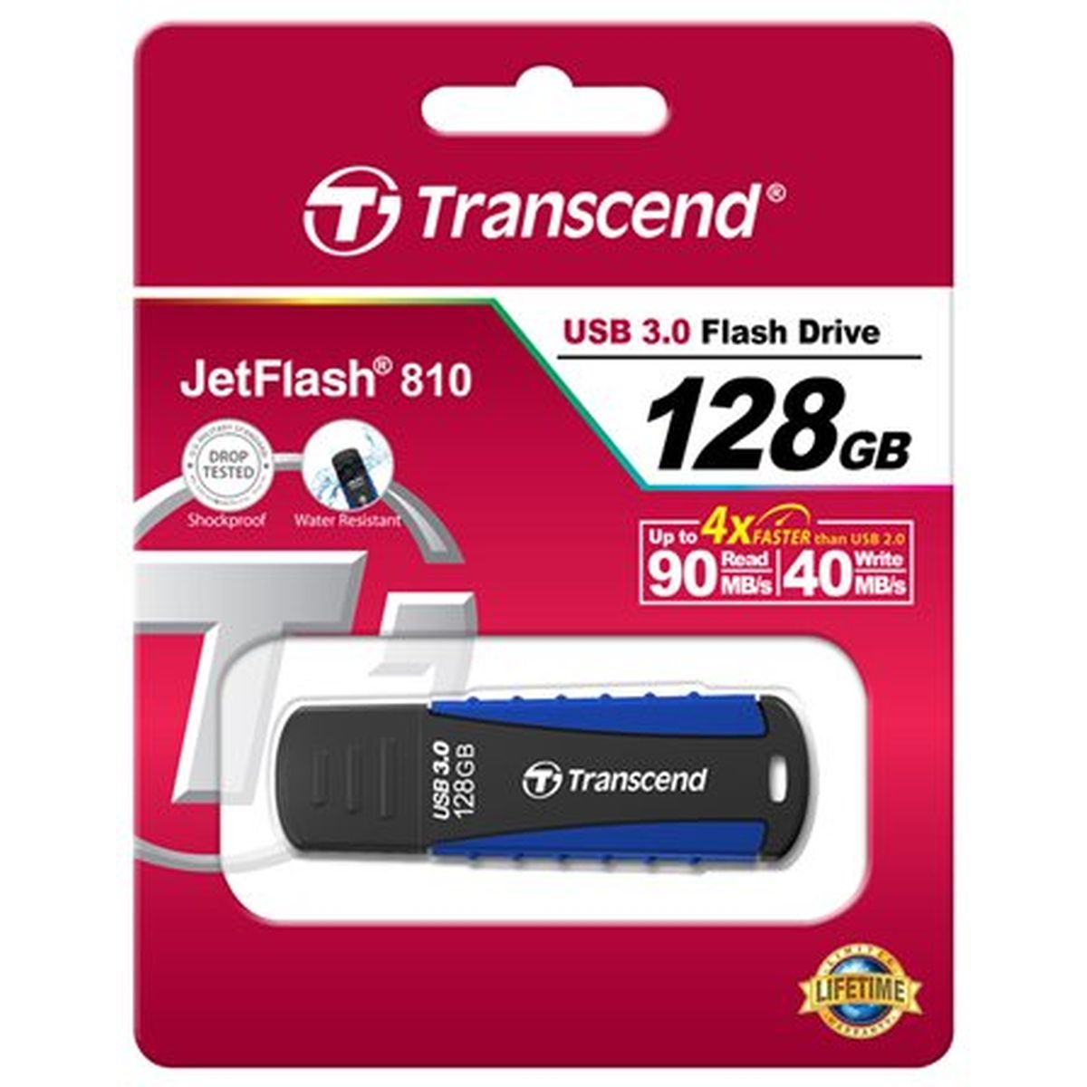 Transcend Jetflash 128GB 810 USB3.0 Rugged Blue - image 3 of 4