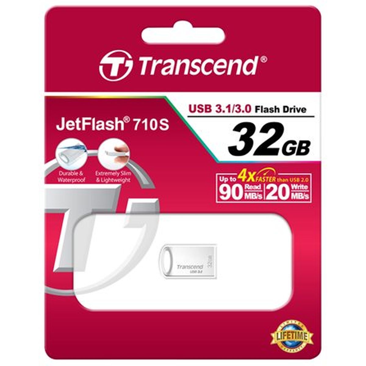 Transcend Jetflash 32GB R90/W24MB/s 710 USB3.0 Rugged Silver - image 4 of 4