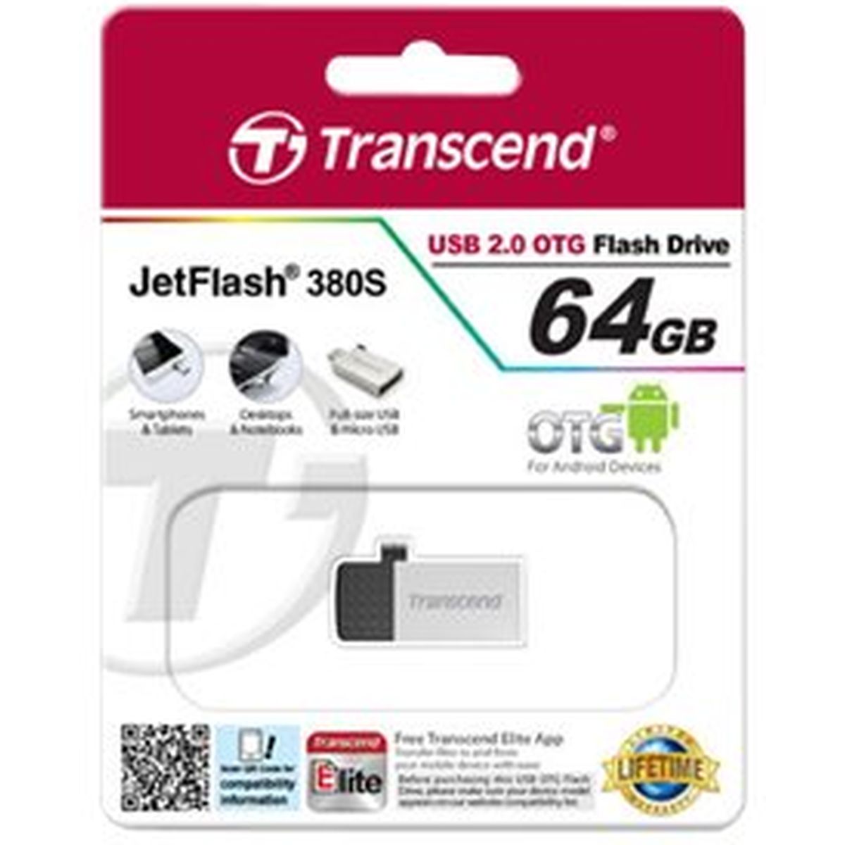 Transcend Jetflash 64GB 380 Silver Plating