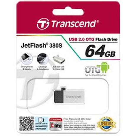 Transcend Jetflash 64GB 380 Silver Plating