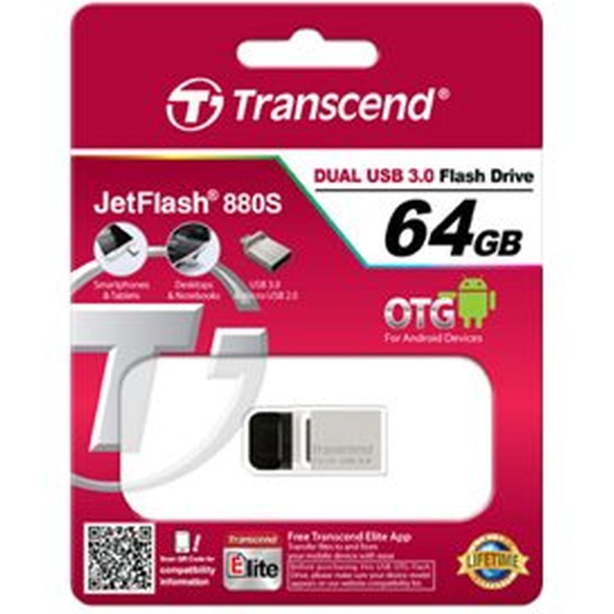 Transcend Jetflash For Android 64GB 880 USB3.0 Silver - image 3 of 3