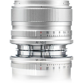 TTArtisan AF40mm f/2.0 - FullFrame - Nikon Z Mount - Silver