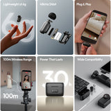 Ulanzi A200 Mini Mic Wireless Microphone USB-C - Black/White - image 3 of 5
