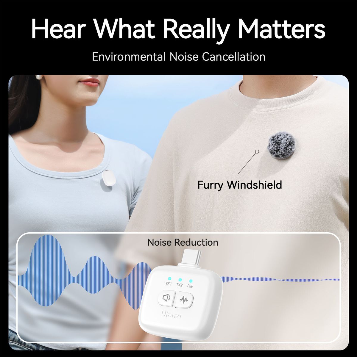 Ulanzi A30 TinyMic Wireless Microphone Set White - image 3 of 5