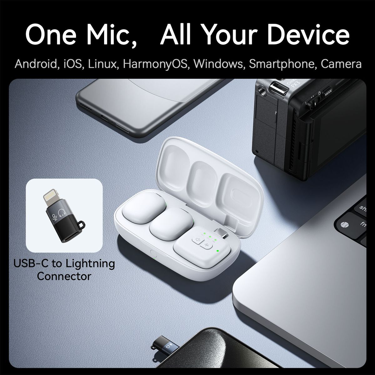 Ulanzi A30 TinyMic Wireless Microphone Set White - image 4 of 5