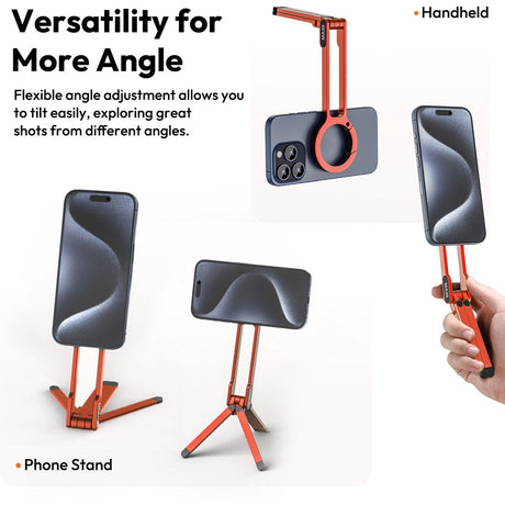 Ulanzi MA30 Mini Smartphone-Tripod Magnetic Karabijn Orange - image 5 of 5