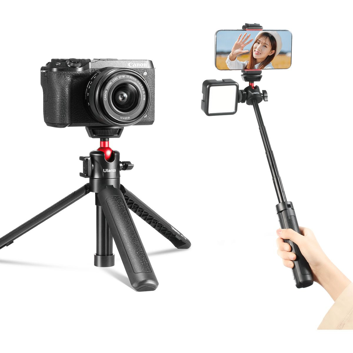 Ulanzi MT-16 Vlog Tripod Camera Holder / Selfie Stick w/ C