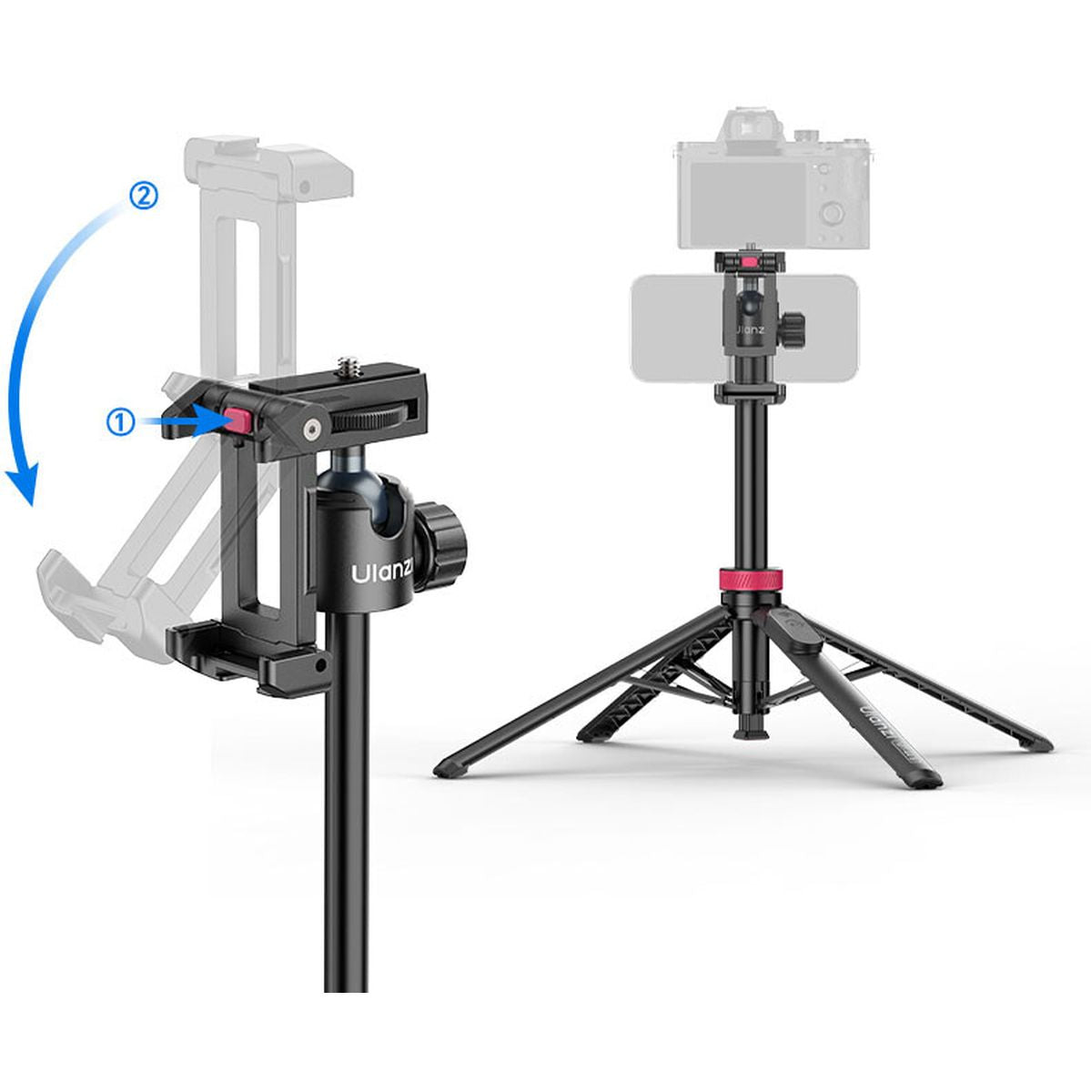 Ulanzi MT-44 B 2-IN-1 Selfiestick Tripod 150cm + Remote White - image 5 of 5