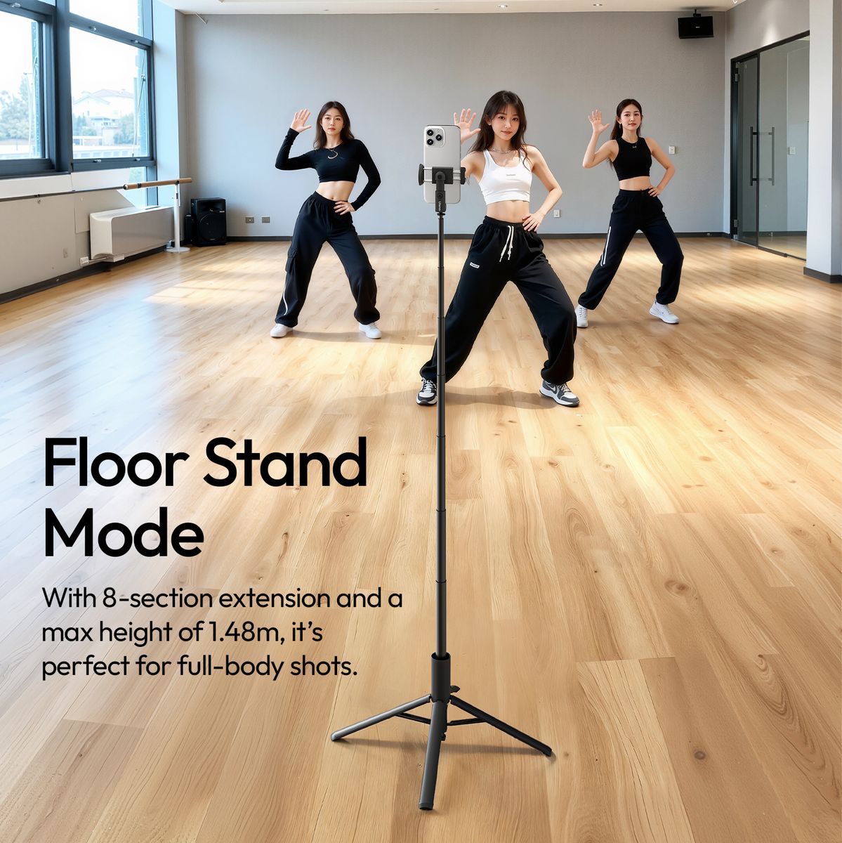 Ulanzi MT85 Quadpod Auto-Open Tripod 150cm w/ Clamp - Black - image 3 of 5