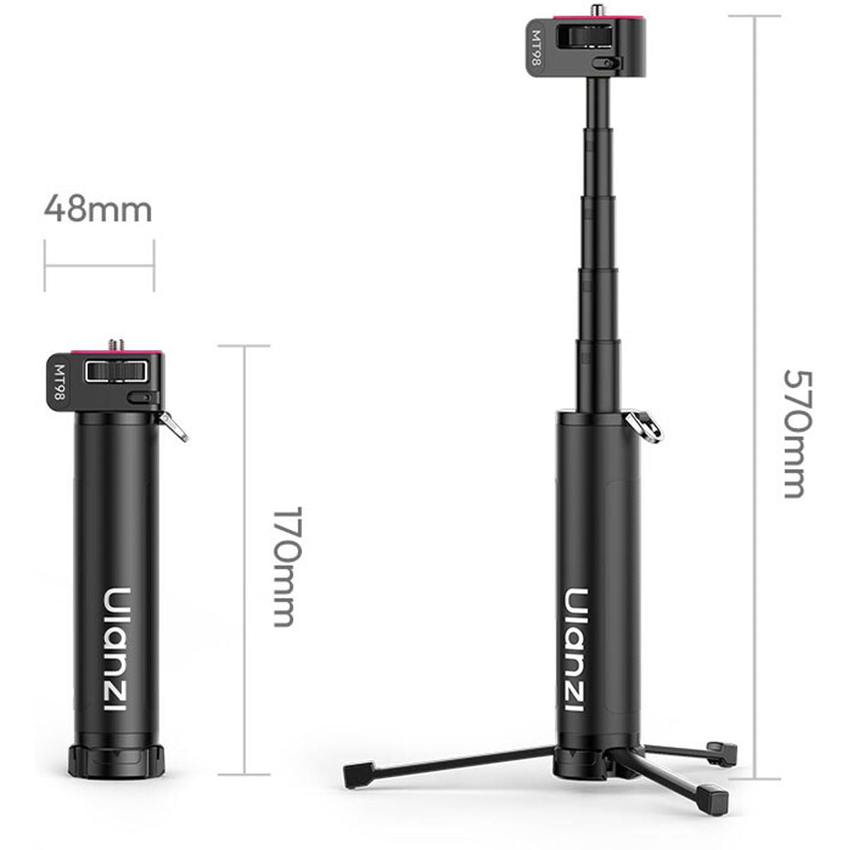 Ulanzi MT98 Foldable Invisible Selfiestick For Insta360 - image 2 of 5
