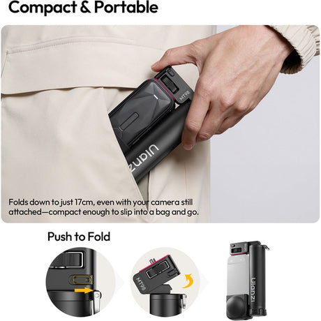 Ulanzi MT98 Foldable Invisible Selfiestick For Insta360 - image 4 of 5