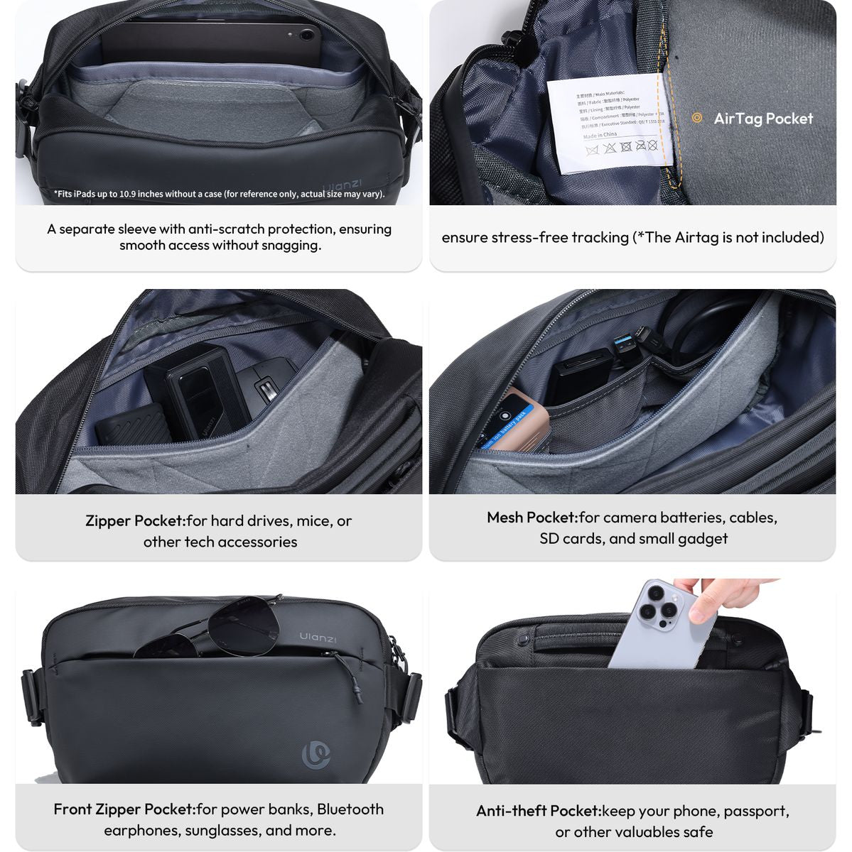 Ulanzi PB038 Sling Travel Bag V2 w/ Divider 10 Liter - image 4 of 5