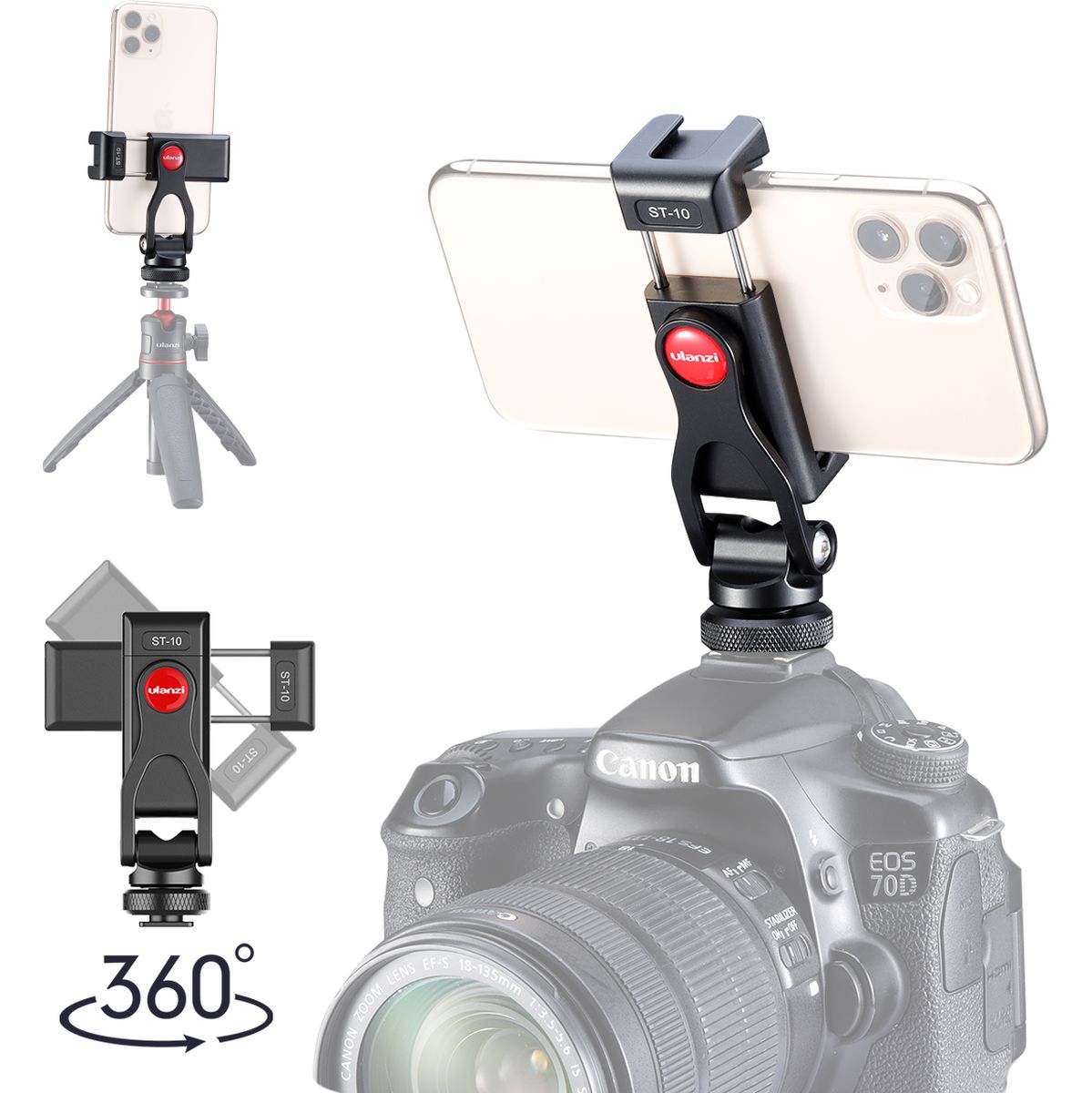 Ulanzi ST-10 Cold Shoe Phone Holder Rotatable