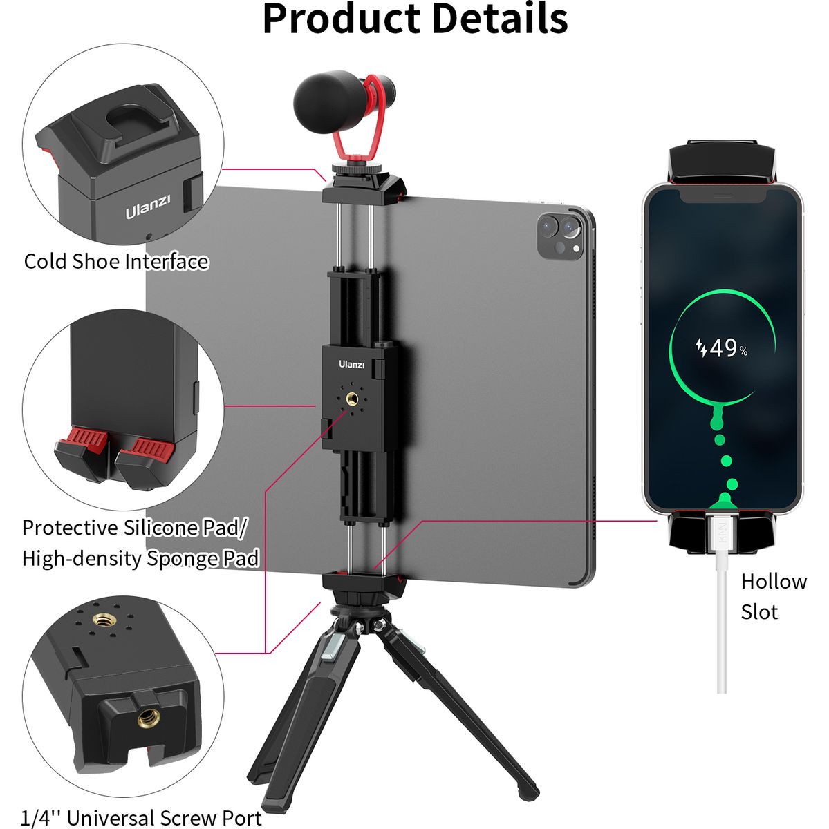 Ulanzi ST-29 Smartphone / Tablet Holder w/ Cold Shoe Mount - image 2 of 2