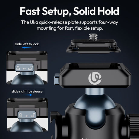 Ulanzi T100 Uka Statiefkop w/ Ball Head Cold Shoe-Mount - image 2 of 5