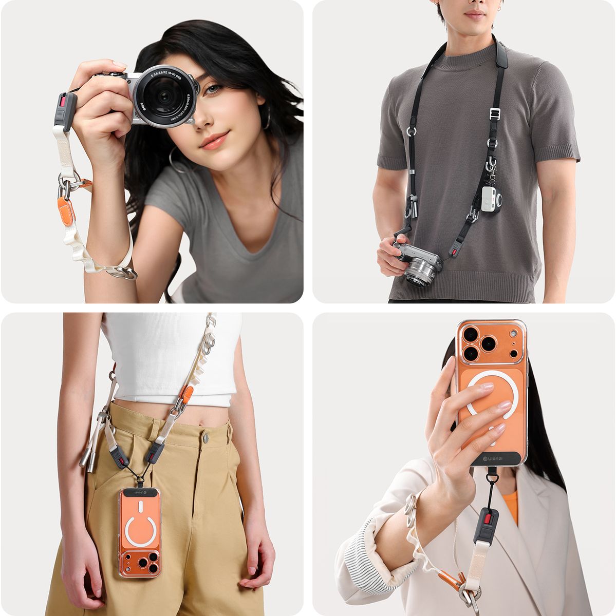 Ulanzi YF01 Camera & Smartphone Strap w/ USB-Cable - Orange - image 2 of 5