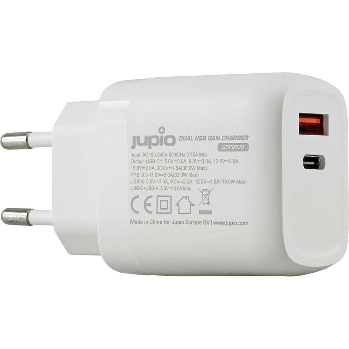 Jupio Dual USB Gan Charger 30W