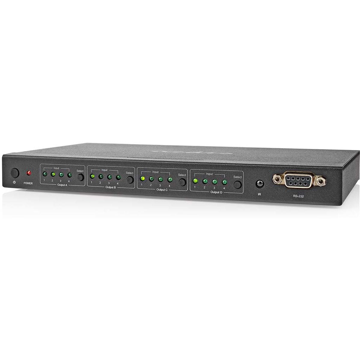 Nedis HDMI Matrix-Switch 4 X 4-Ports DC Power/1X RS232/4K@60Hz Remote BK