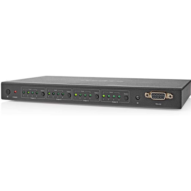 Nedis HDMI Matrix-Switch 4 X 4-Ports DC Power/1X RS232/4K@60Hz Remote BK