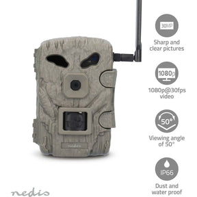 Nedis Wildlife Camera 1080P@30FPS 30.0 MP IP66 IR Night Vision Angle/Motion: 50°