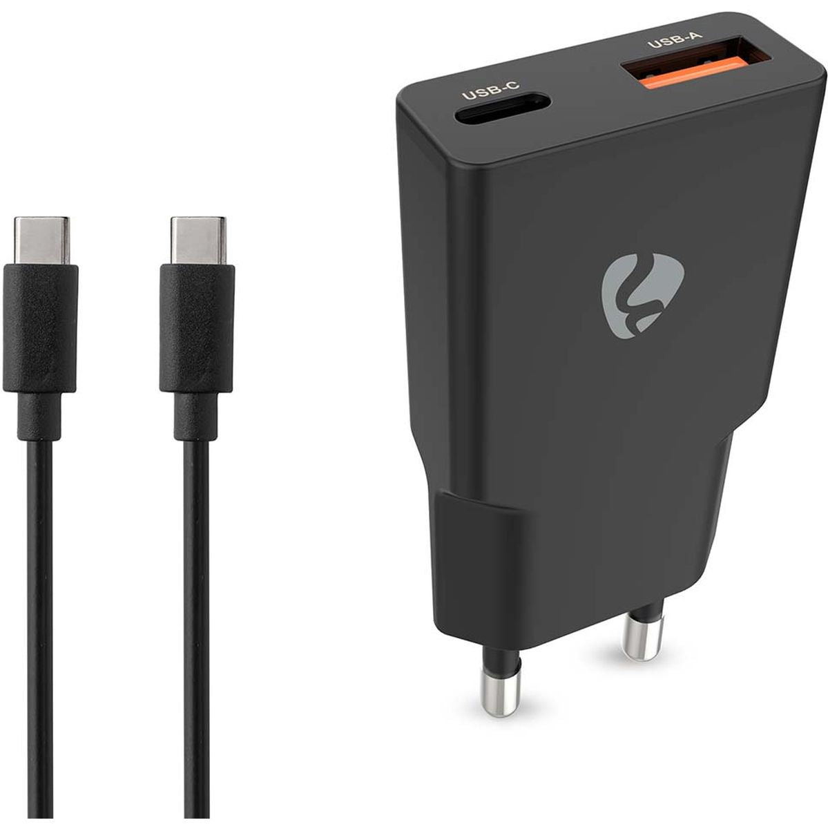Nedis Charger | 20 W | Gan | PD3.0 | Outputs 2 | USB-A / USB-C | 1.50 M
