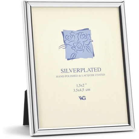 Weisz Frame Silver Plated Half Round Narrow Pasport Photo 3.5x4.5cm