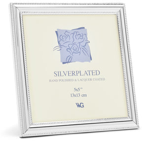 Weisz Frame Silver Plated Double Pearl Square 13x13cm