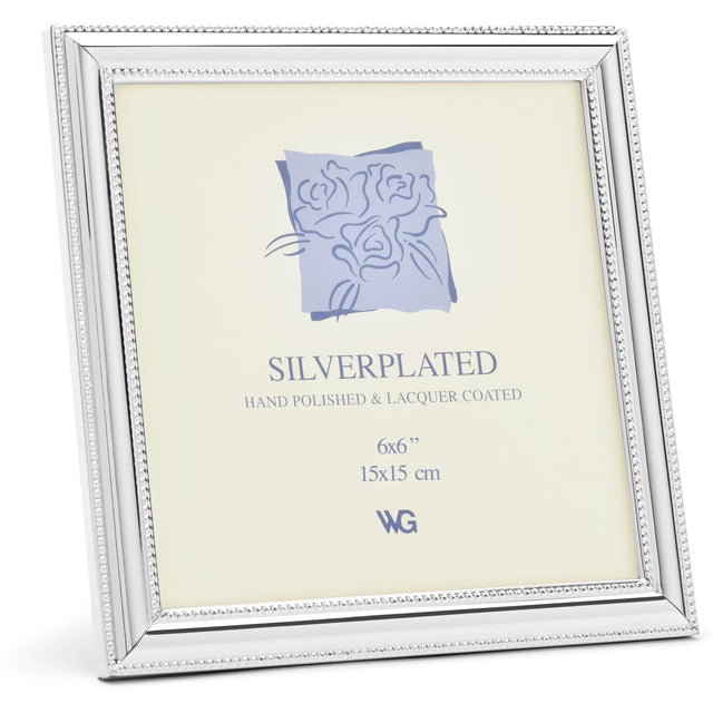 Weisz Frame Silver Plated Double Pearl Square 15x15cm