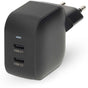 Nedis Charger | 45 W | Gan | PD3.0 | 2.25 / 3.0 A | Outputs:2 | 2X USB-C | Black