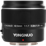 Yongnuo YN 42.5mm f/1.7 Lens For Micro 4/3 - image 2 of 5